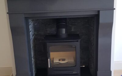 Grey Marble Fireplace with Henley Sherwood Stove
